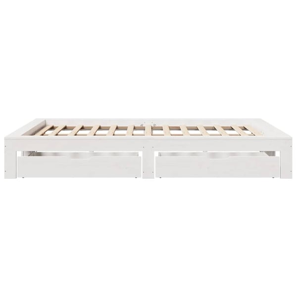 vidaXL Sengeramme uten madrass hvit 140x190 cm heltre furu