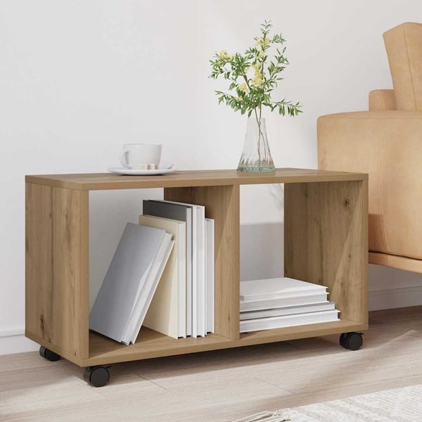 vidaXL rullebord 72x33x42,5 cm konstrueret træ egetræsfarve