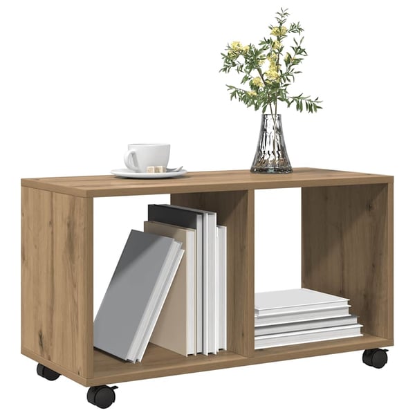 vidaXL rullebord 72x33x42,5 cm konstrueret træ egetræsfarve