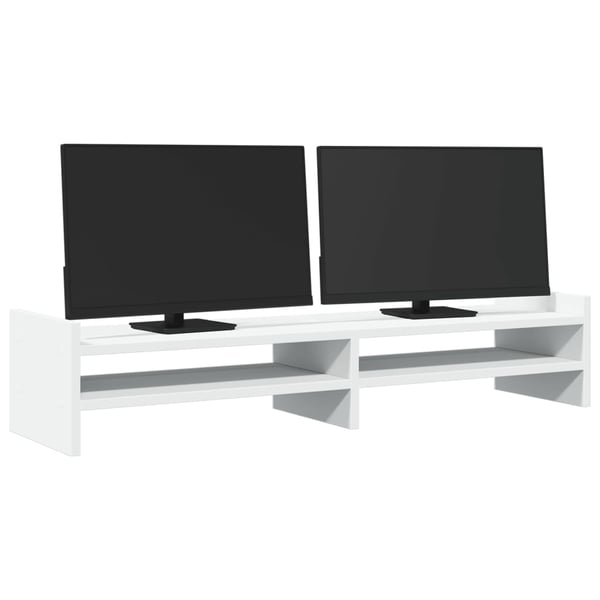 vidaXL skærmholder 100x27x20 cm konstrueret træ hvid