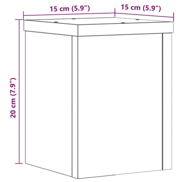 vidaXL Plantestativer 2 stk betonggrå 15x15x20 cm konstruert tre