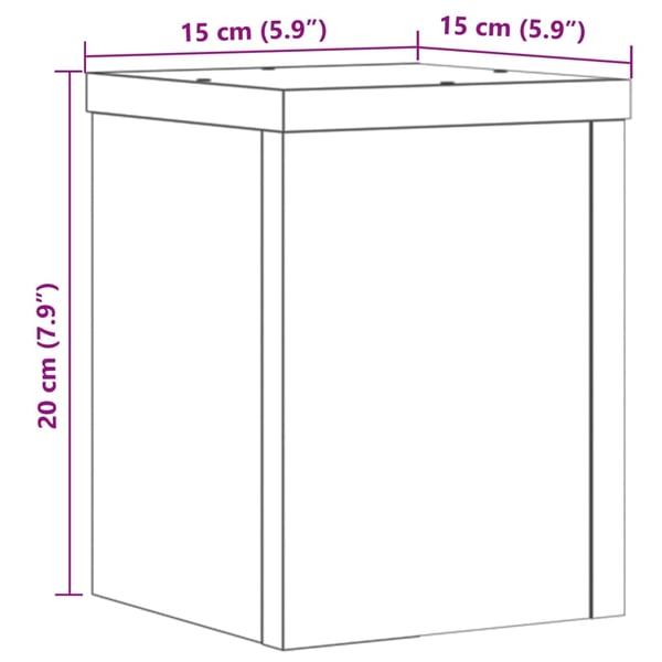 vidaXL Plantestativer 2 stk røkt eik 15x15x20 cm konstruert tre