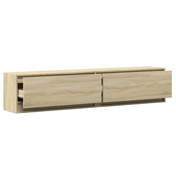 vidaXL Vegghengt TV-benk med LED sonoma eik 180x31x38 cm