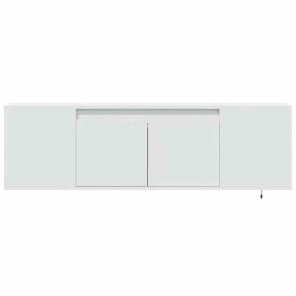 vidaXL Vegghengt TV-benk med LED hvit 135x31x39,5 cm