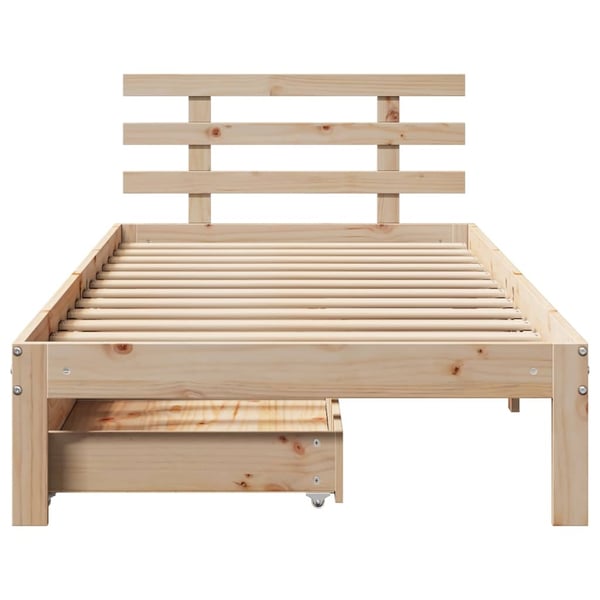 vidaXL Sengeramme med skuffer 90x200 cm heltre furu