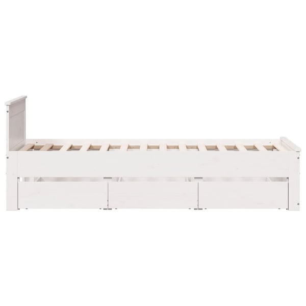 vidaXL Sengeramme uten madrass med hodegavl hvit 75x190 cm heltre furu