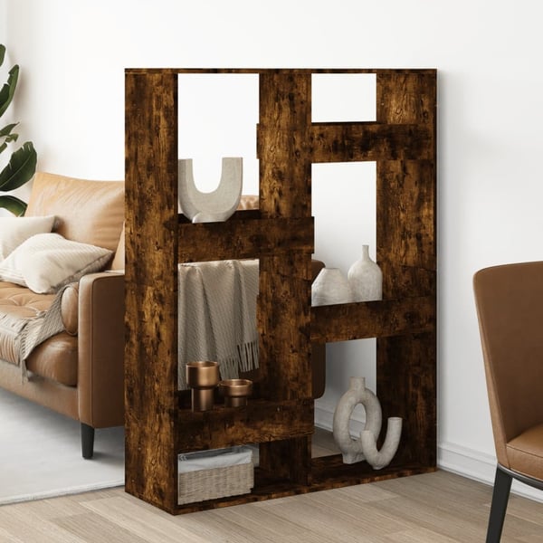 vidaXL Romdeler røkt eik 100x33x135 cm konstruert tre