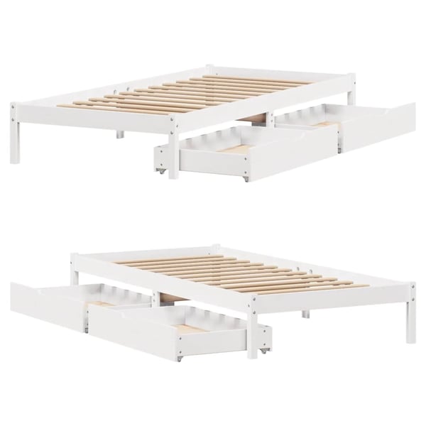 vidaXL Sengeramme uten madrass hvit 90x190 cm heltre furu
