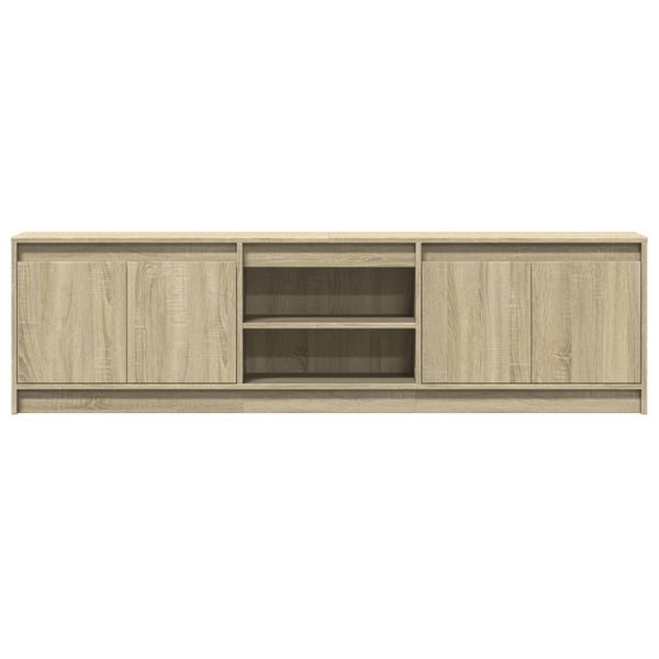 vidaXL tv-bord med LED-lys 180x34x50 cm konstrueret træ sonoma-eg