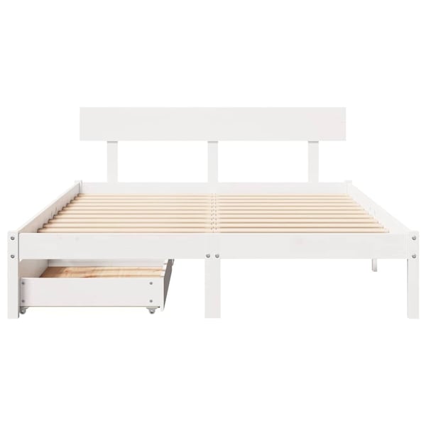 vidaXL Sengeramme uten madrass hvit 120x200 cm heltre furu