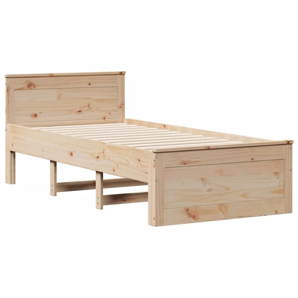 vidaXL sengeramme med sengegavl 90x190 cm uden madras massivt fyrretræ