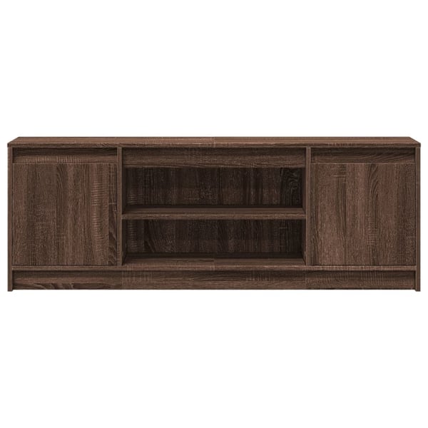 vidaXL TV-benk med LED brun eik 139,5x34x50 cm konstruert tre