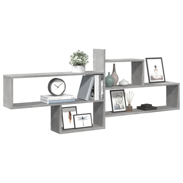 vidaXL Vegghylle betonggrå 167,5x18x68 cm konstruert tre