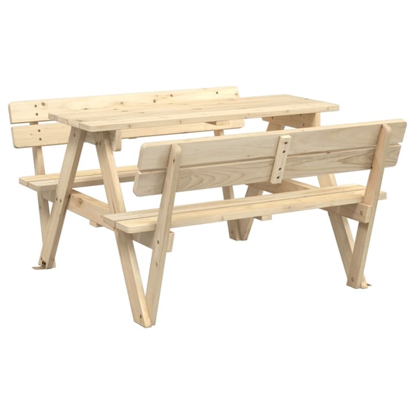 vidaXL Piknikbord for 4 barn med parasollhull heltre gran