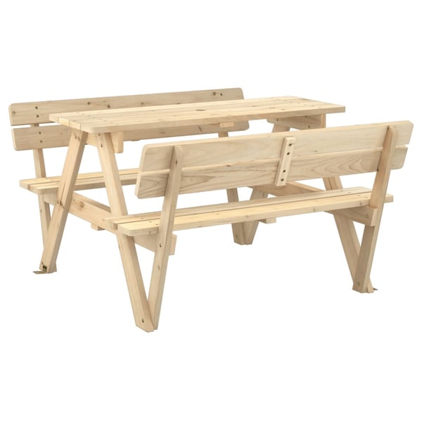 vidaXL Piknikbord for 4 barn med parasollhull heltre gran