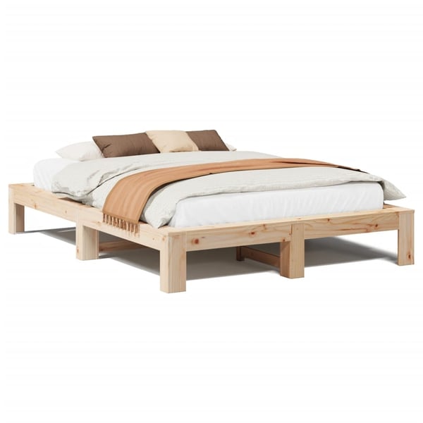 vidaXL sengeramme uden madras 140x190 cm massivt fyrretræ