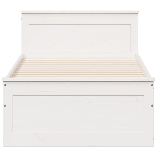 vidaXL Sengeramme uten madrass med hodegavl hvit 90x200 cm heltre furu