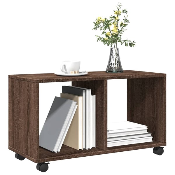 vidaXL Rulleskap brun eik 72x33x42,5 cm konstruert tre