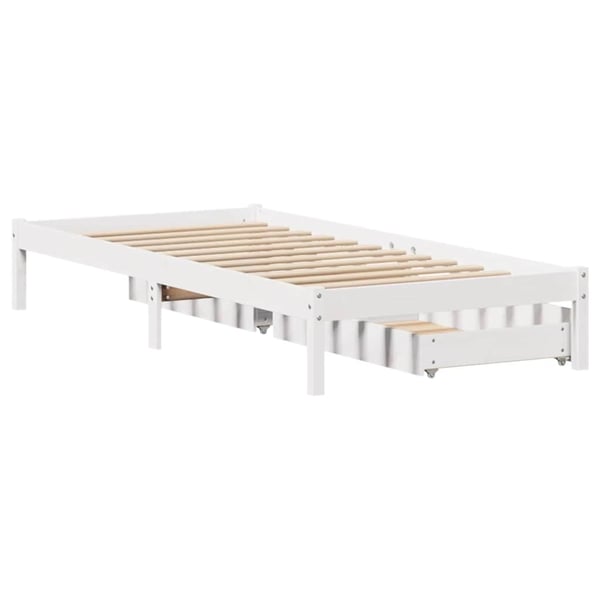 vidaXL Sengeramme uten madrass hvit 75x190 cm heltre furu