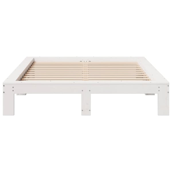 vidaXL Sengeramme uten madrass hvit 135x190 cm heltre furu
