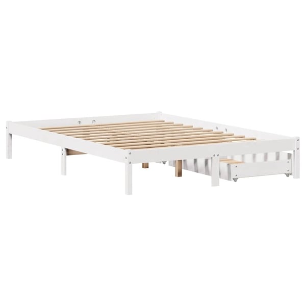 vidaXL Sengeramme uten madrass hvit 140x200 cm heltre furu