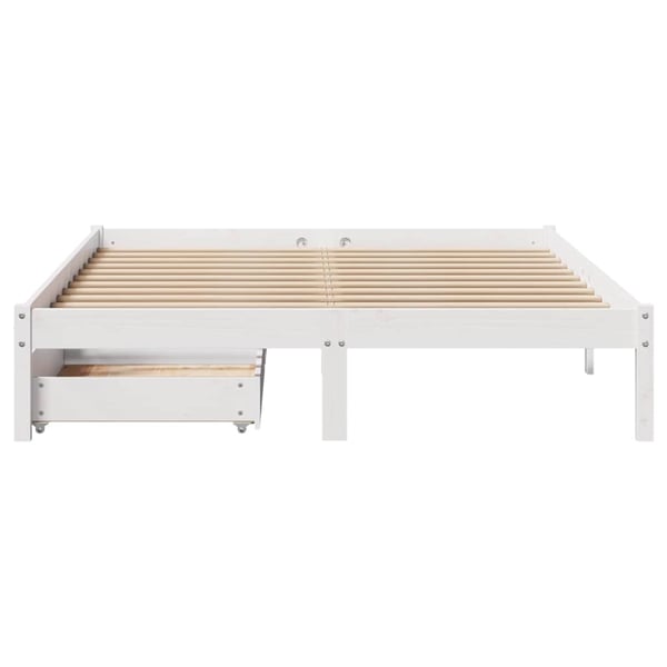 vidaXL Sengeramme uten madrass hvit 140x200 cm heltre furu