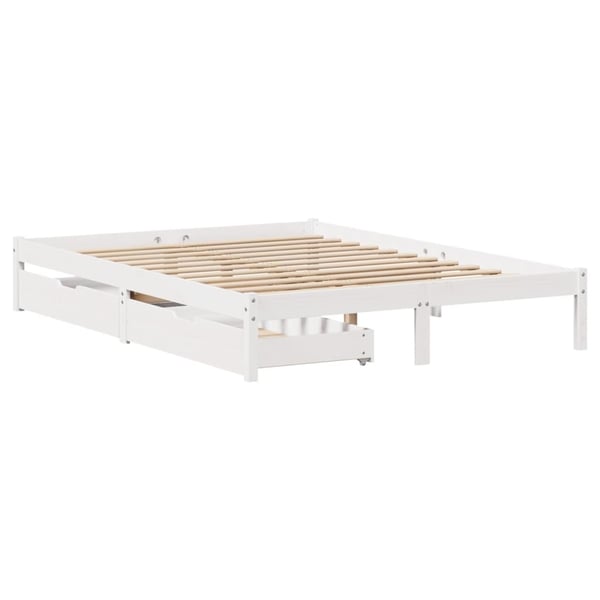 vidaXL Sengeramme uten madrass hvit 140x200 cm heltre furu