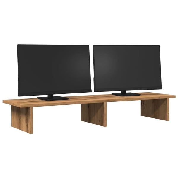 vidaXL skærmholder 100x27x15 cm konstrueret træ kunsteg