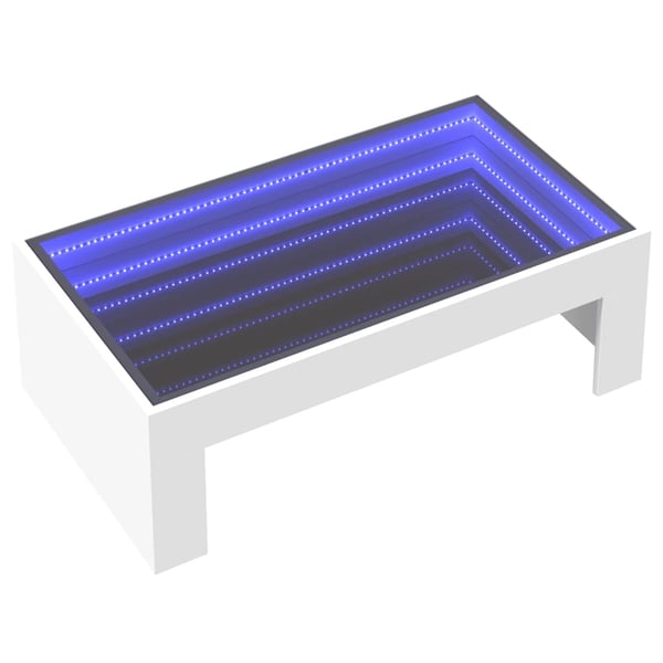 vidaXL sofabord med Infinity LED-lys 90x50x30 cm hvid