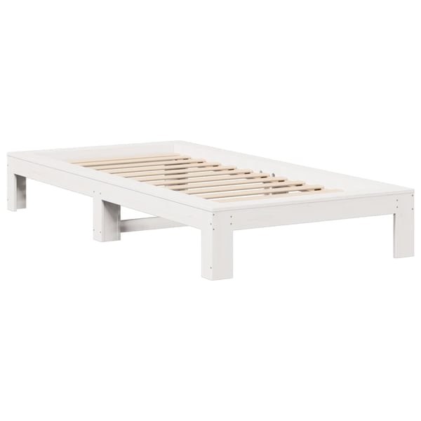 vidaXL Sengeramme uten madrass hvit 100x200 cm heltre furu