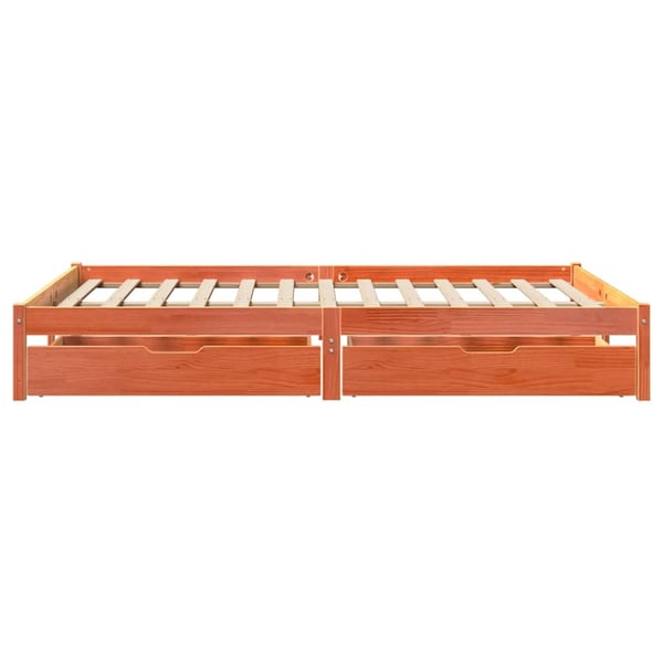 vidaXL Sengeramme uten madrass voksbrun 120x200 cm heltre furu
