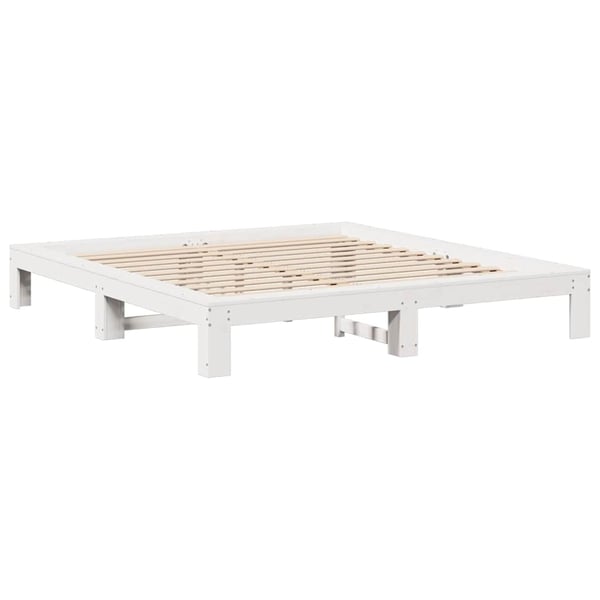 vidaXL sengeramme uden madras 140x200 cm massivt fyrretræ hvid