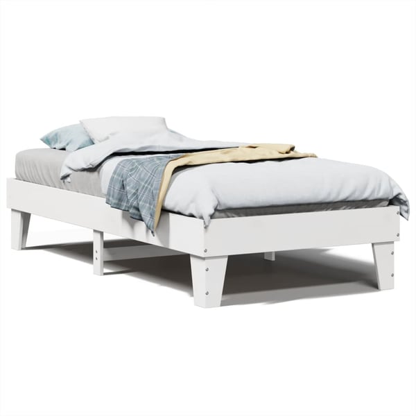vidaXL Sengeramme uten madrass hvit 75x190 cm heltre furu