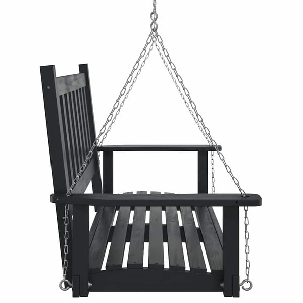 vidaXL Hagebenk med metallkjeder svart heltre gran