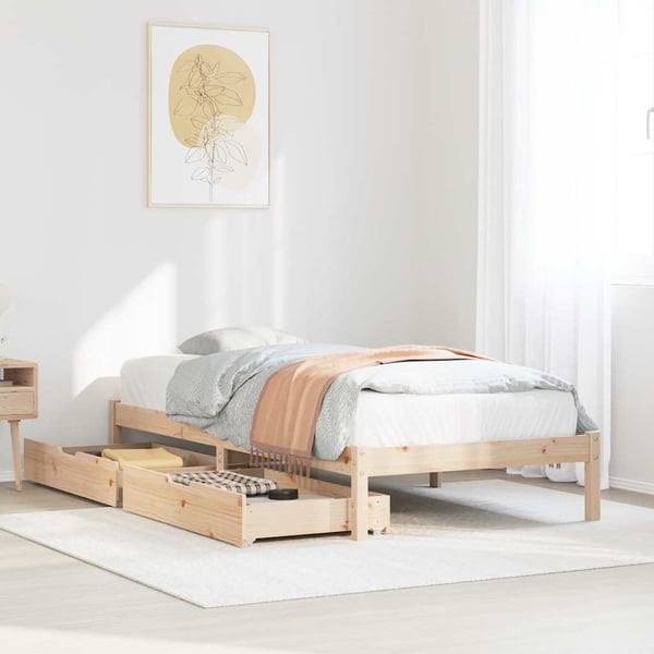 vidaXL Sengeramme uten madrass 75x190 cm heltre furu