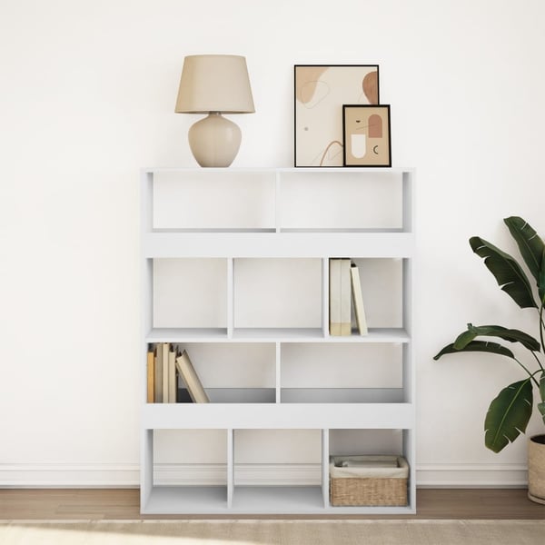 vidaXL Bokhylle hvit 100x33x125,5 cm konstruert tre