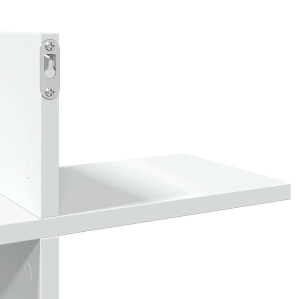 vidaXL Vegghylle hvit 124,5x18x60,5 cm konstruert tre