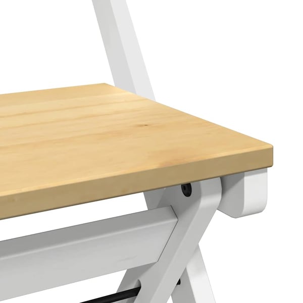 vidaXL Sammenleggbare spisestoler 4 stk Corona hvit heltre furu