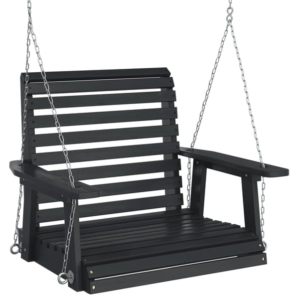 vidaXL Hagehuske med metallkjeder svart heltre gran