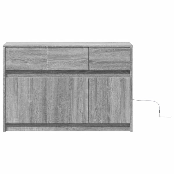 vidaXL TV-benk med LED grå sonoma 91x34x61 cm konstruert tre