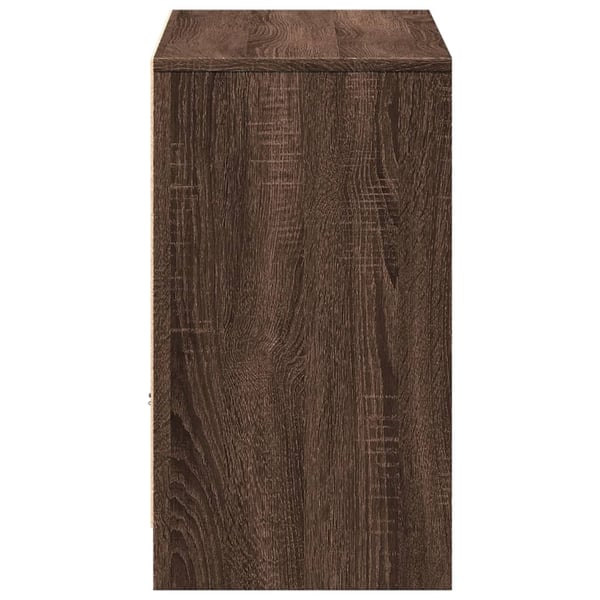 vidaXL TV-benk med LED brun eik 91x34x61 cm konstruert tre
