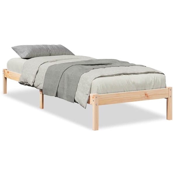 vidaXL Sängram utan madrass extra lång 90x220 cm massiv furu