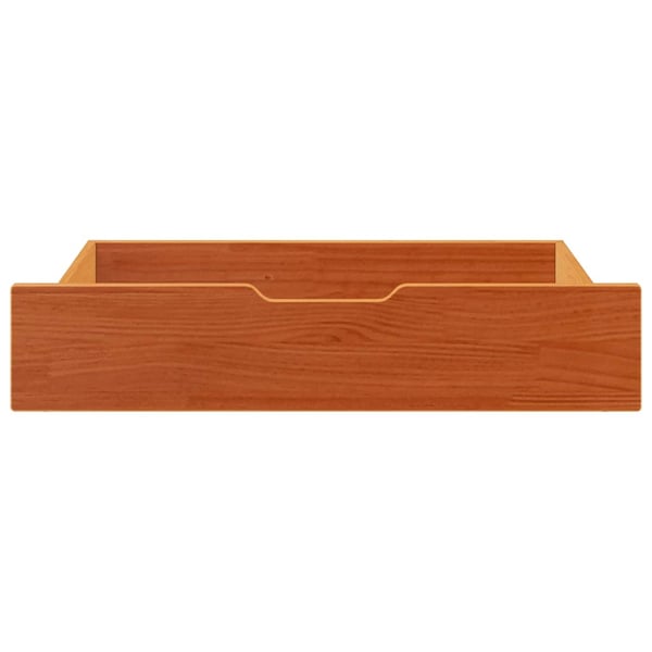 vidaXL Sengeskuffer 2 stk voksbrun 80x55x17 cm heltre furu