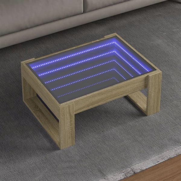 vidaXL Salongbord med Infinity LED sonoma eik 70x53x30 cm