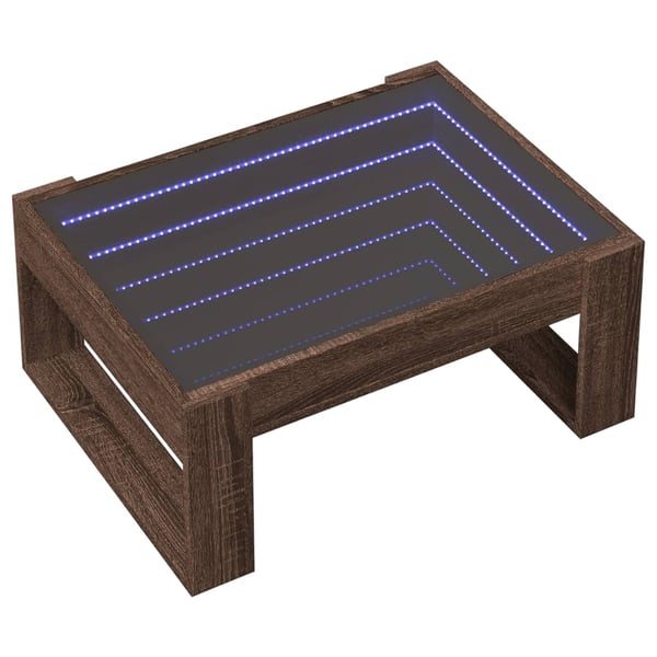 vidaXL Salongbord med Infinity LED brun eik 70x53x30 cm