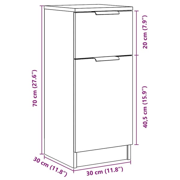 vidaXL Skohylle artisan eik 29,5x35x100,5 cm konstruert tre