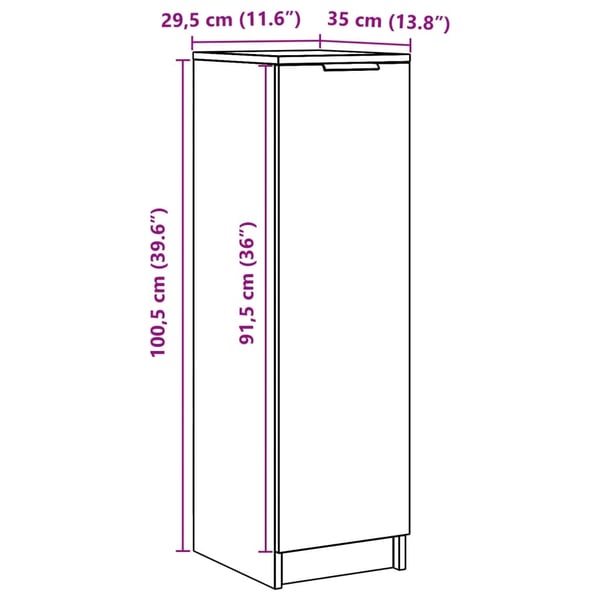 vidaXL Skoskap gammelt tre 29,5x35x100,5 cm konstruert tre