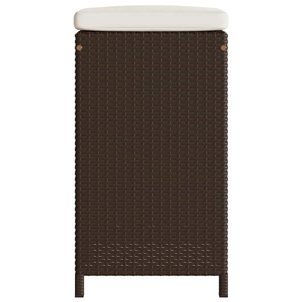 vidaXL barstole til haven med hynder 4 stk. polyrattan brun