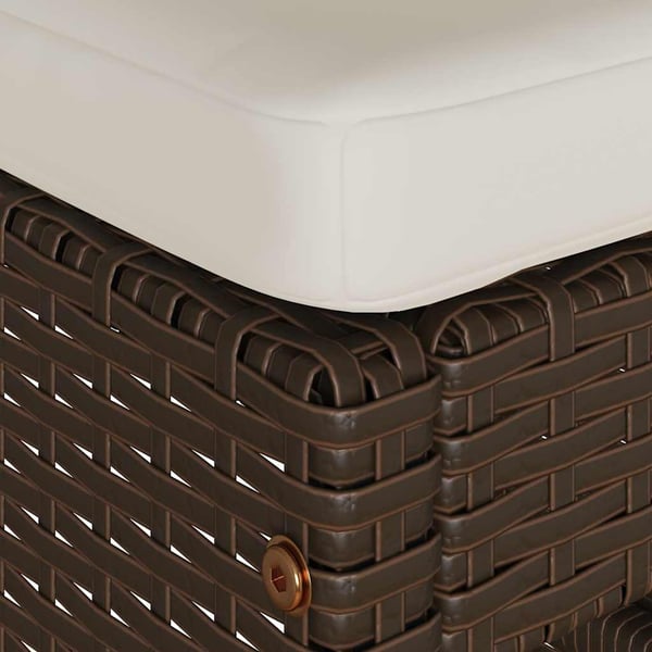 vidaXL barstole til haven med hynder 4 stk. polyrattan brun