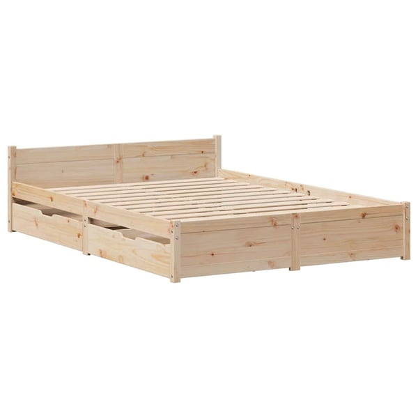 vidaXL Sengeramme uten madrass 140x190 cm heltre furu